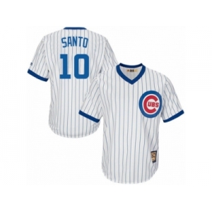 Men's Majestic Chicago Cubs #10 Ron Santo Replica White Home Cooperstown MLB Jersey