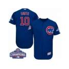 Men's Majestic Chicago Cubs #10 Ron Santo Royal Blue 2016 World Series Champions Flexbase Authentic Collection MLB Jersey