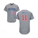 Men's Majestic Chicago Cubs #11 Drew Smyly Grey Road Flex Base Authentic Collection MLB Jersey