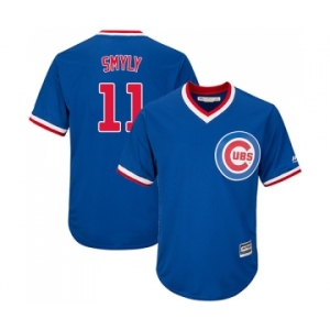 Men's Majestic Chicago Cubs #11 Drew Smyly Replica Royal Blue Cooperstown Cool Base MLB Jersey