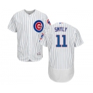 Men's Majestic Chicago Cubs #11 Drew Smyly White Home Flex Base Authentic Collection MLB Jersey