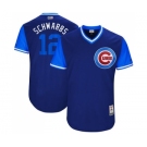 Men's Majestic Chicago Cubs #12 Kyle Schwarber  Authentic Navy Blue 2017 Players Weekend MLB Jersey