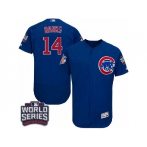 Men's Majestic Chicago Cubs #14 Ernie Banks Royal Blue 2016 World Series Bound Flexbase Authentic Collection MLB Jersey