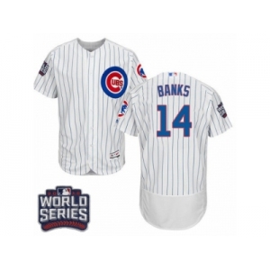 Men's Majestic Chicago Cubs #14 Ernie Banks White 2016 World Series Bound Flexbase Authentic Collection MLB Jersey