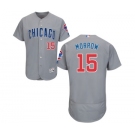 Men's Majestic Chicago Cubs #15 Brandon Morrow Grey Road Flex Base Authentic Collection MLB Jersey