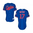 Men's Majestic Chicago Cubs #17 Kris Bryant Authentic Blue 1994 Turn Back The Clock MLB Jersey