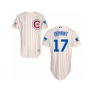 Men's Majestic Chicago Cubs #17 Kris Bryant Authentic Cream 1969 Turn Back The Clock MLB Jersey