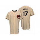 Men's Majestic Chicago Cubs #17 Kris Bryant Authentic Cream Cooperstown Throwback MLB Jersey