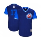 Men's Majestic Chicago Cubs #17 Kris Bryant  KB Authentic Navy Blue 2017 Players Weekend MLB Jersey