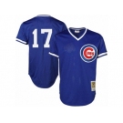 Men's Majestic Chicago Cubs #17 Kris Bryant Replica Royal Blue Throwback MLB Jersey