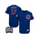 Men's Majestic Chicago Cubs #17 Kris Bryant Royal Blue 2016 World Series Bound Flexbase Authentic Collection MLB Jersey