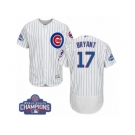 Men's Majestic Chicago Cubs #17 Kris Bryant White 2016 World Series Champions Flexbase Authentic Collection MLB Jersey