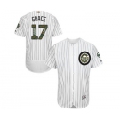 Men's Majestic Chicago Cubs #17 Mark Grace Authentic White 2016 Memorial Day Fashion Flex Base MLB Jersey