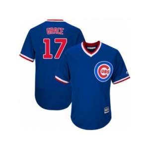 Men's Majestic Chicago Cubs #17 Mark Grace Replica Royal Blue Cooperstown Cool Base MLB Jersey