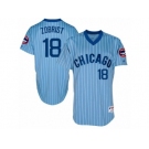 Men's Majestic Chicago Cubs #18 Ben Zobrist Replica Blue Cooperstown Throwback MLB Jersey