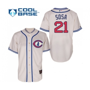 Men's Majestic Chicago Cubs #21 Sammy Sosa Authentic Cream 1929 Turn Back The Clock MLB Jersey