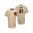 Men's Majestic Chicago Cubs #21 Sammy Sosa Replica Cream Cooperstown Throwback MLB Jersey