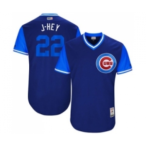 Men's Majestic Chicago Cubs #22 Jason Heyward J-Hey Authentic Navy Blue 2017 Players Weekend MLB Jersey