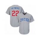 Men's Majestic Chicago Cubs #22 Jason Heyward Replica Grey Road Cool Base MLB Jersey