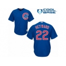 Men's Majestic Chicago Cubs #22 Jason Heyward Replica Royal Blue Alternate Cool Base MLB Jersey