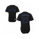 Men's Majestic Chicago Cubs #23 Ryne Sandberg Authentic Black Fashion MLB Jersey