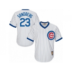 Men's Majestic Chicago Cubs #23 Ryne Sandberg Authentic White Home Cooperstown MLB Jersey