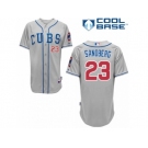 Men's Majestic Chicago Cubs #23 Ryne Sandberg Replica Grey Alternate Road Cool Base MLB Jersey