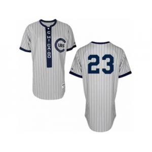 Men's Majestic Chicago Cubs #23 Ryne Sandberg Replica White 1909 Turn Back The Clock MLB Jersey