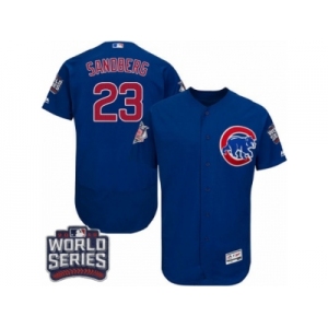 Men's Majestic Chicago Cubs #23 Ryne Sandberg Royal Blue 2016 World Series Bound Flexbase Authentic Collection MLB Jersey