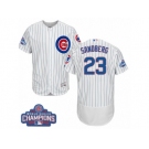 Men's Majestic Chicago Cubs #23 Ryne Sandberg White 2016 World Series Champions Flexbase Authentic Collection MLB Jersey