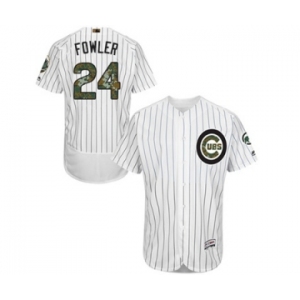 Men's Majestic Chicago Cubs #24 Dexter Fowler Authentic White 2016 Memorial Day Fashion Flex Base MLB Jersey
