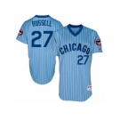 Men's Majestic Chicago Cubs #27 Addison Russell Replica Blue Cooperstown Throwback MLB Jersey