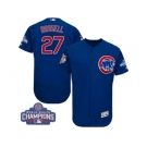 Men's Majestic Chicago Cubs #27 Addison Russell Royal Blue 2016 World Series Champions Flexbase Authentic Collection MLB Jersey