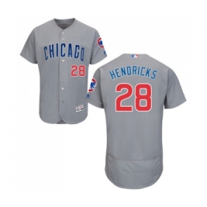Men's Majestic Chicago Cubs #28 Kyle Hendricks Grey Road Flexbase Authentic Collection MLB Jersey