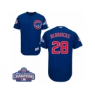 Men's Majestic Chicago Cubs #28 Kyle Hendricks Royal Blue Alternate 2016 World Series Champions Flexbase Authentic Collection MLB Jersey