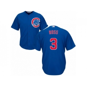 Men's Majestic Chicago Cubs #3 David Ross Replica Royal Blue Alternate Cool Base MLB Jersey