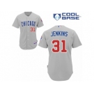 Men's Majestic Chicago Cubs #31 Fergie Jenkins Replica Grey Road Cool Base MLB Jersey