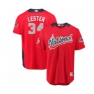 Men's Majestic Chicago Cubs #34 Jon Lester Game Red National League 2018 MLB All-Star MLB Jersey