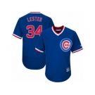 Men's Majestic Chicago Cubs #34 Jon Lester Replica Royal Blue Cooperstown Cool Base MLB Jersey