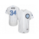 Men's Majestic Chicago Cubs #34 Kerry Wood Authentic White 2016 Father's Day Fashion Flex Base MLB Jersey