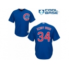 Men's Majestic Chicago Cubs #34 Kerry Wood Replica Royal Blue Alternate Cool Base MLB Jersey