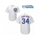 Men's Majestic Chicago Cubs #34 Kerry Wood Replica White Home Cool Base MLB Jersey