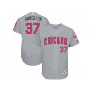 Men's Majestic Chicago Cubs #37 Brett Anderson Grey Mother's Day Flexbase Authentic Collection MLB Jersey