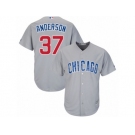 Men's Majestic Chicago Cubs #37 Brett Anderson Replica Grey Road Cool Base MLB Jersey