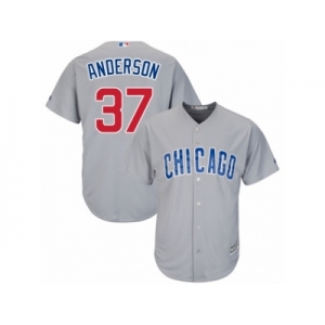 Men's Majestic Chicago Cubs #37 Brett Anderson Replica Grey Road Cool Base MLB Jersey