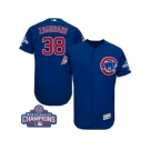 Men's Majestic Chicago Cubs #38 Carlos Zambrano Royal Blue 2016 World Series Champions Flexbase Authentic Collection MLB Jersey