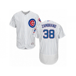 Men's Majestic Chicago Cubs #38 Carlos Zambrano White Flexbase Authentic Collection MLB Jersey