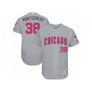 Men's Majestic Chicago Cubs #38 Mike Montgomery Grey Mother's Day Flexbase Authentic Collection MLB Jersey