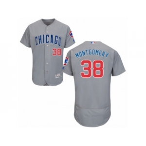 Men's Majestic Chicago Cubs #38 Mike Montgomery Grey Road Flexbase Authentic Collection MLB Jersey