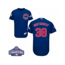 Men's Majestic Chicago Cubs #38 Mike Montgomery Royal Blue Alternate 2016 World Series Champions Flexbase Authentic Collection MLB Jersey